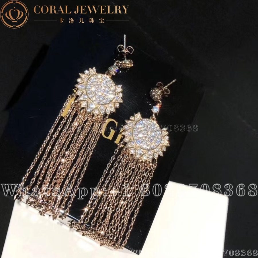 Piaget Sunlight Rose Gold Diamond Chain Earrings G38l9c00 Coral (3)