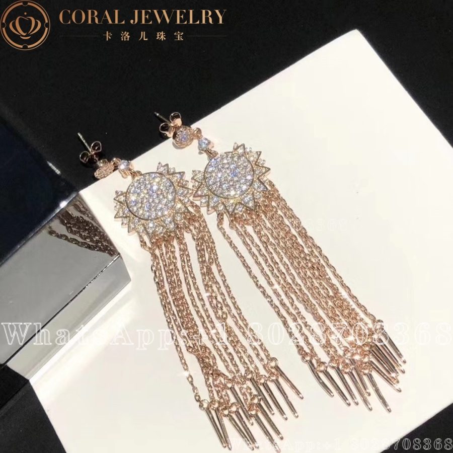 Piaget Sunlight Rose Gold Diamond Chain Earrings G38l9c00 Coral (8)