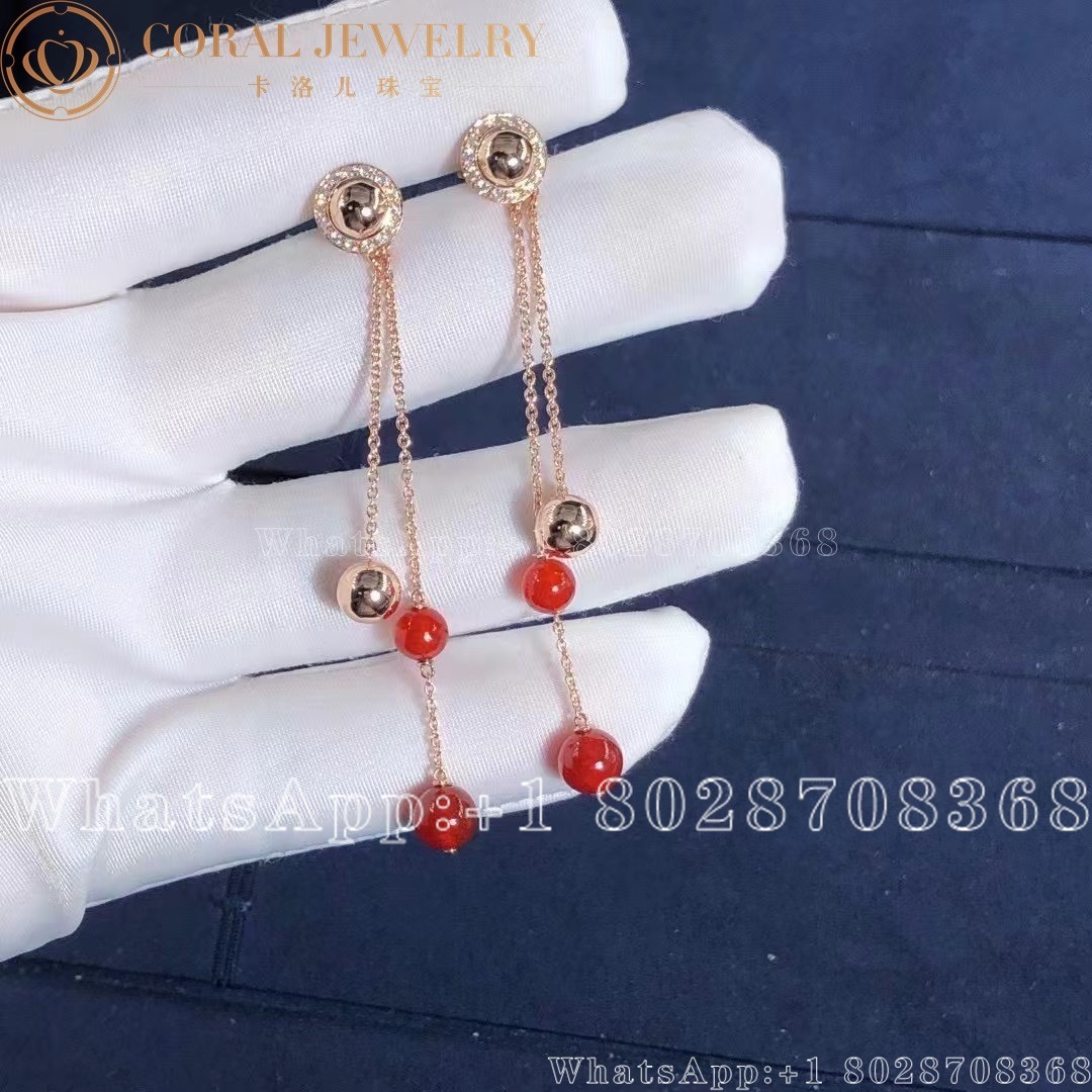 Piaget Possession Earrings Rose Gold Carnelian Diamond Earrings G38pw400 Coral (2)