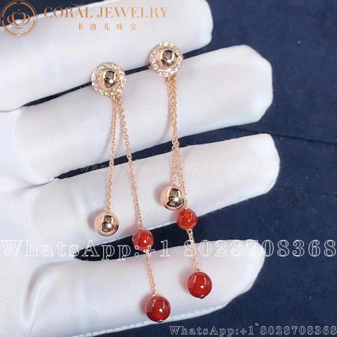 Piaget Possession Earrings Rose Gold Carnelian Diamond Earrings G38pw400 Coral (3)