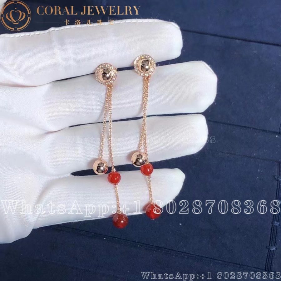 Piaget Possession Earrings Rose Gold Carnelian Diamond Earrings G38pw400 Coral (4)