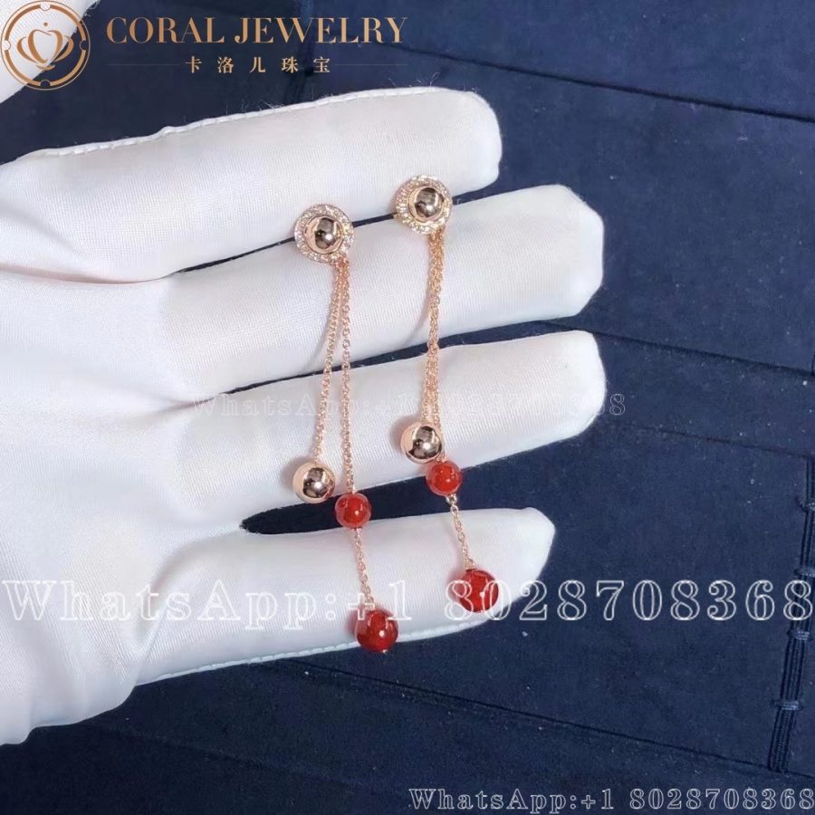 Piaget Possession Earrings Rose Gold Carnelian Diamond Earrings G38pw400 Coral (5)