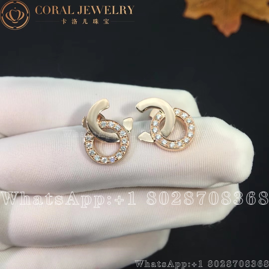 Piaget Possession Earrings Rose Gold Diamond Earrings G38px170 Coral (2)