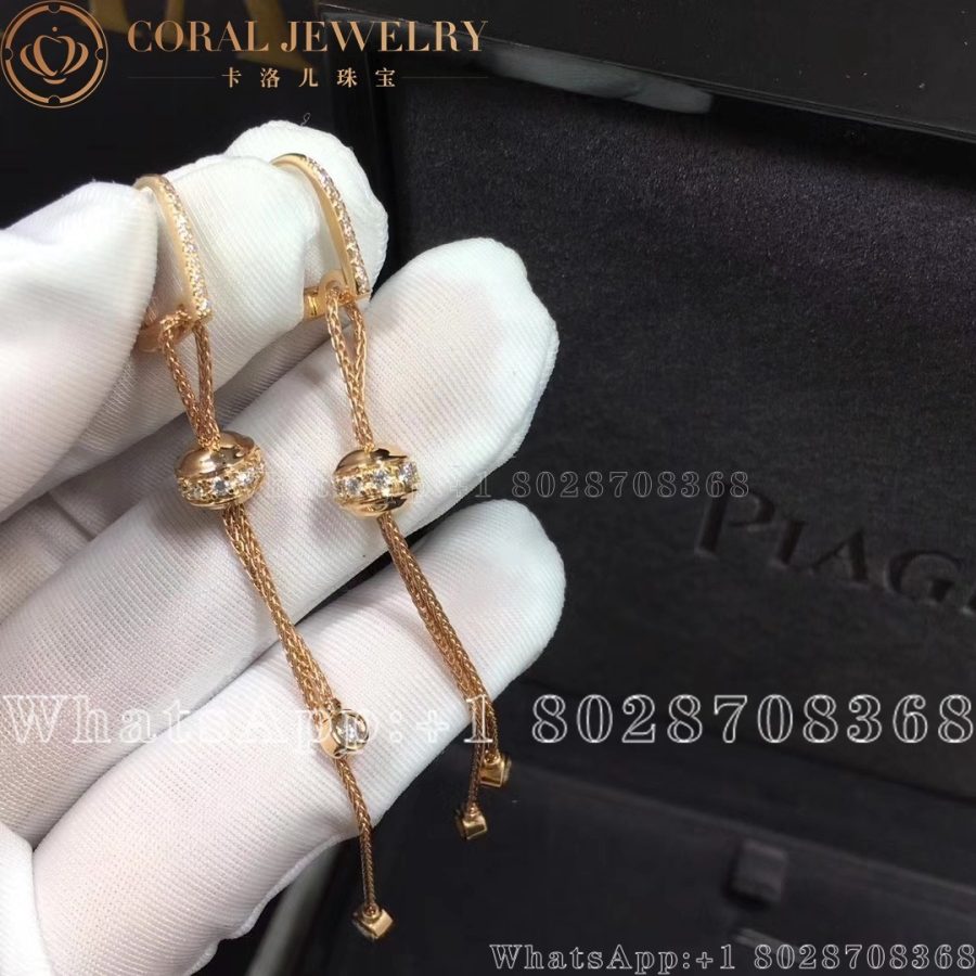 Piaget Possession Earrings Rose Gold Diamond Earrings G38pz300 Coral (11)