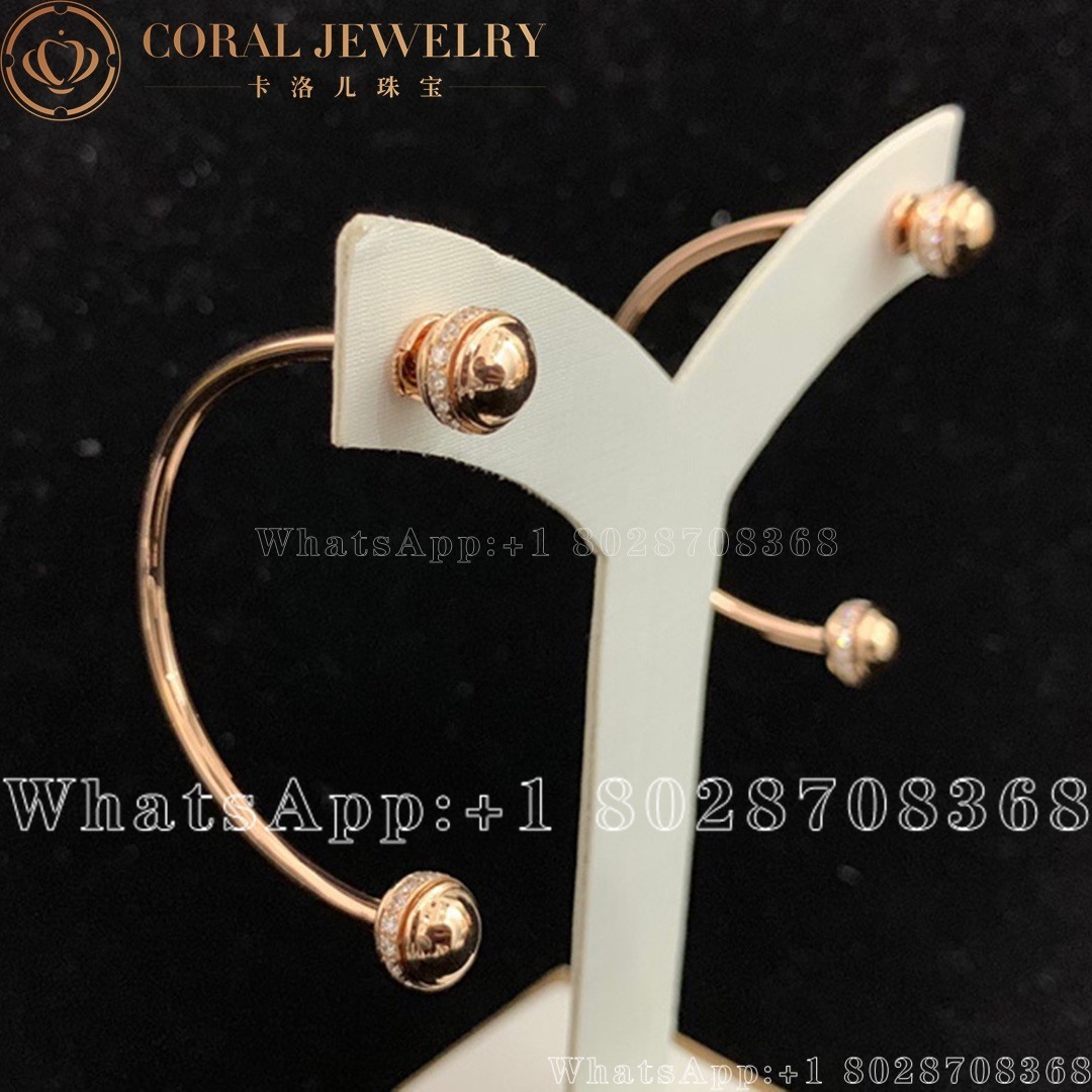 Piaget Possession Earrings Rose Gold Diamond Open Hoop Earrings G38pv600 Coral (1)