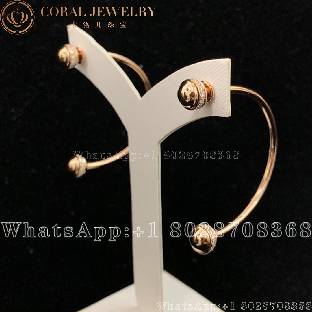 Piaget Possession Earrings Rose Gold Diamond Open Hoop Earrings G38pv600 Coral (3)