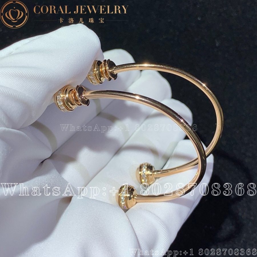 Piaget Possession Earrings Rose Gold Diamond Open Hoop Earrings G38pv600 Coral (4)