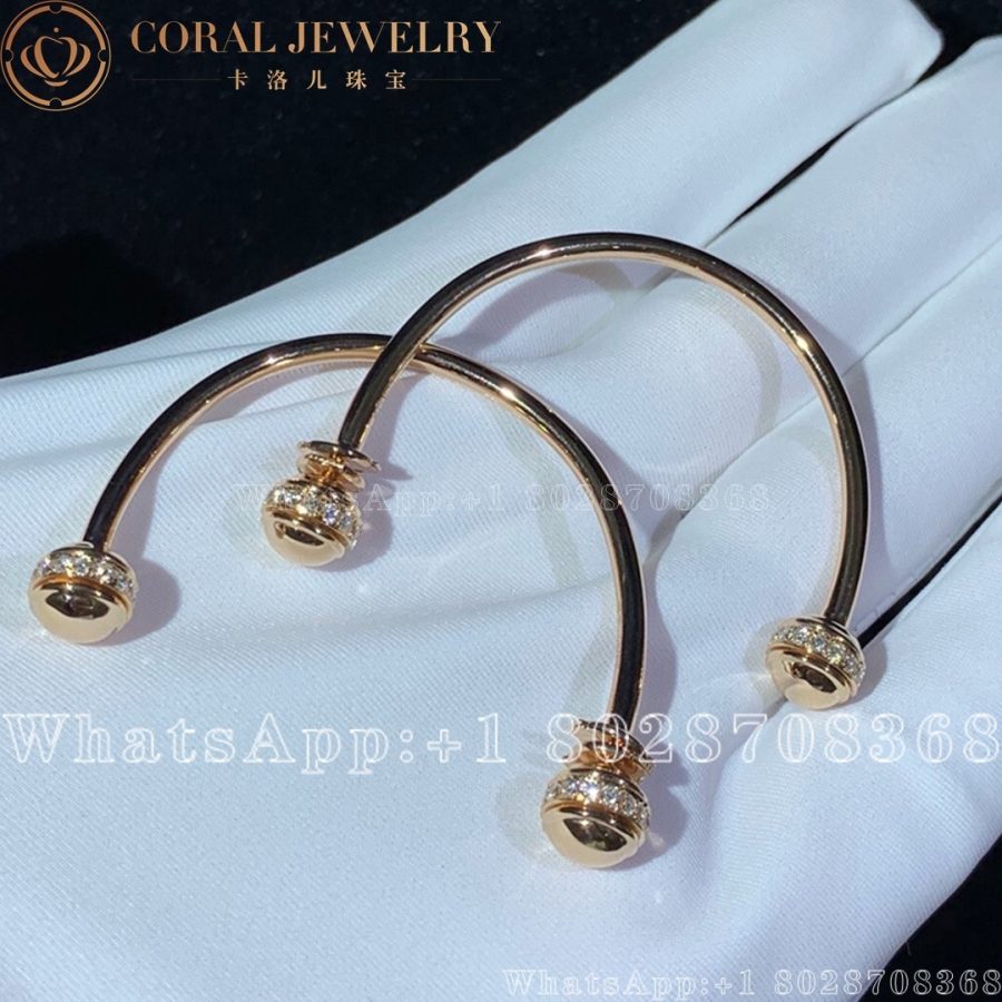 Piaget Possession Earrings Rose Gold Diamond Open Hoop Earrings G38pv600 Coral (7)