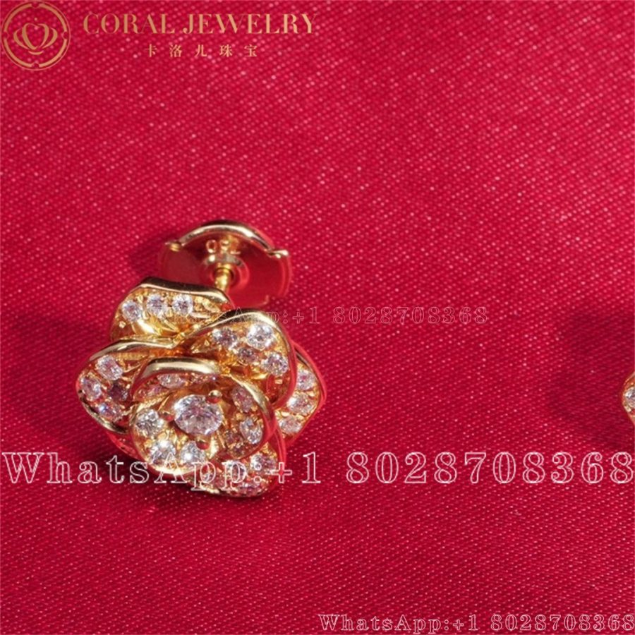 Piaget Rose Earrings Rose Gold Diamond Earrings G38u0050 Coral (15)