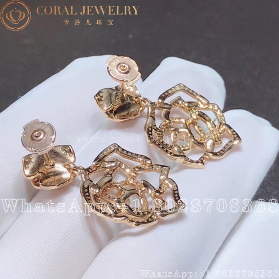 Piaget Rose Earrings Rose Gold Diamond Earrings G38u0066 Coral (5)