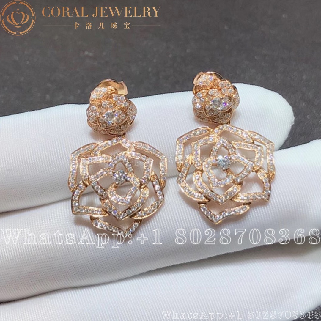 Piaget Rose Earrings Rose Gold Diamond Earrings G38u0066 Coral (6)