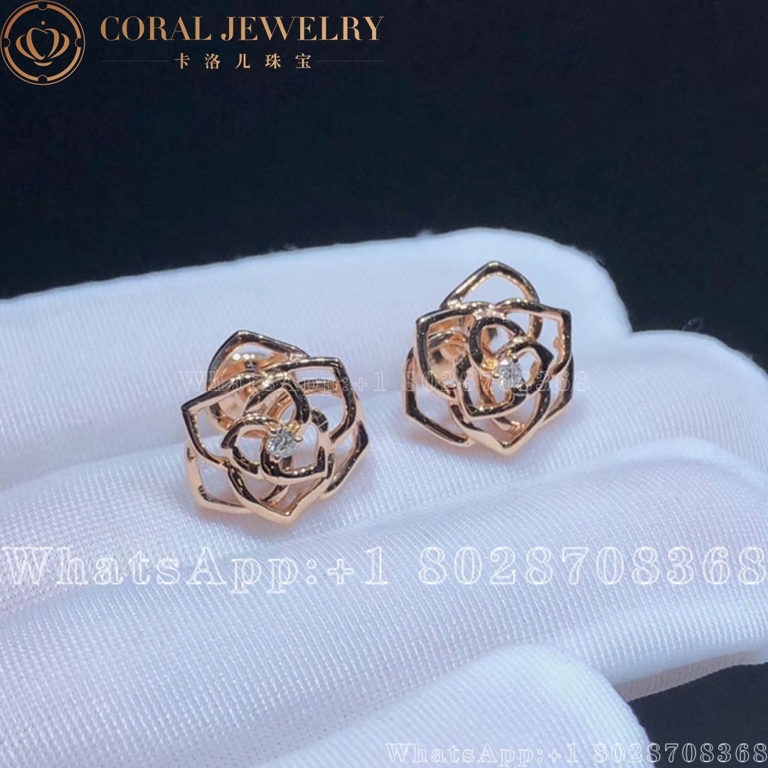 Piaget Rose Earrings Rose Gold Diamond Earrings G38u0069 Coral (2)