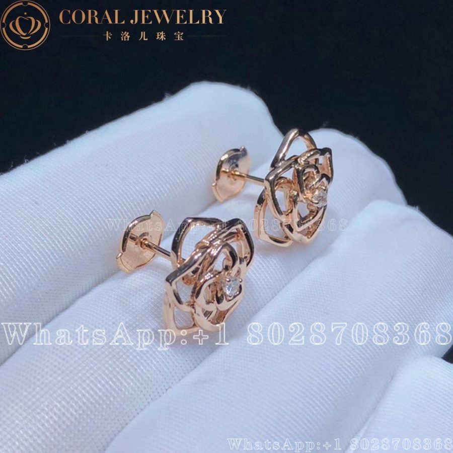 Piaget Rose Earrings Rose Gold Diamond Earrings G38u0069 Coral (3)