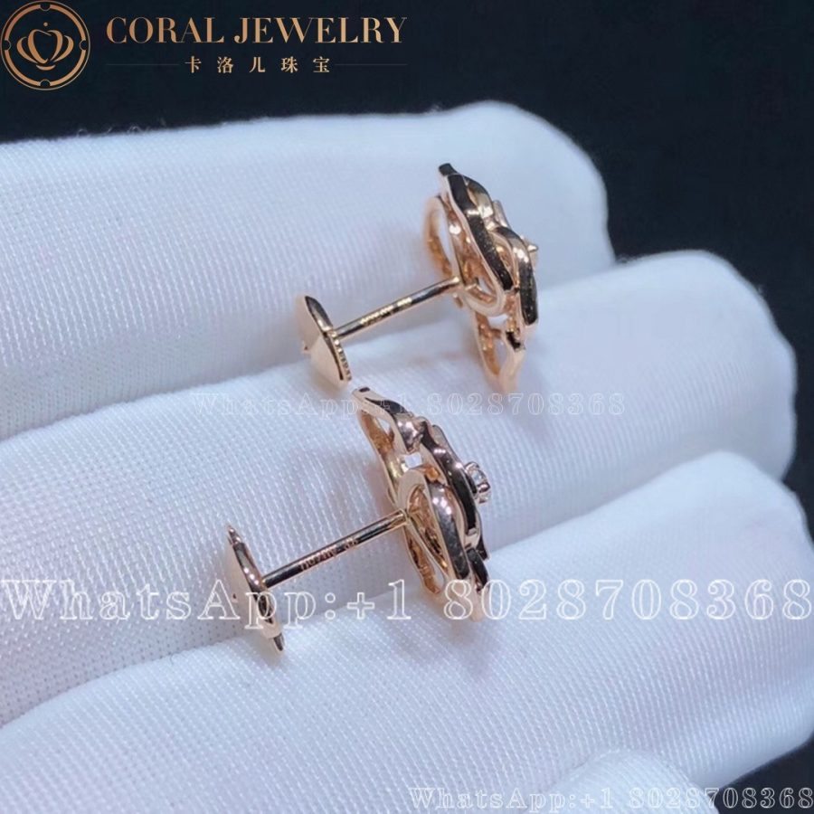 Piaget Rose Earrings Rose Gold Diamond Earrings G38u0069 Coral (4)