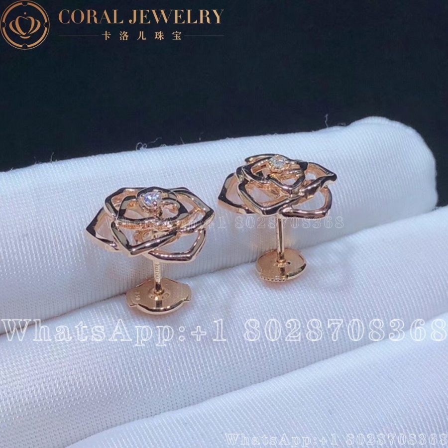 Piaget Rose Earrings Rose Gold Diamond Earrings G38u0069 Coral (6)