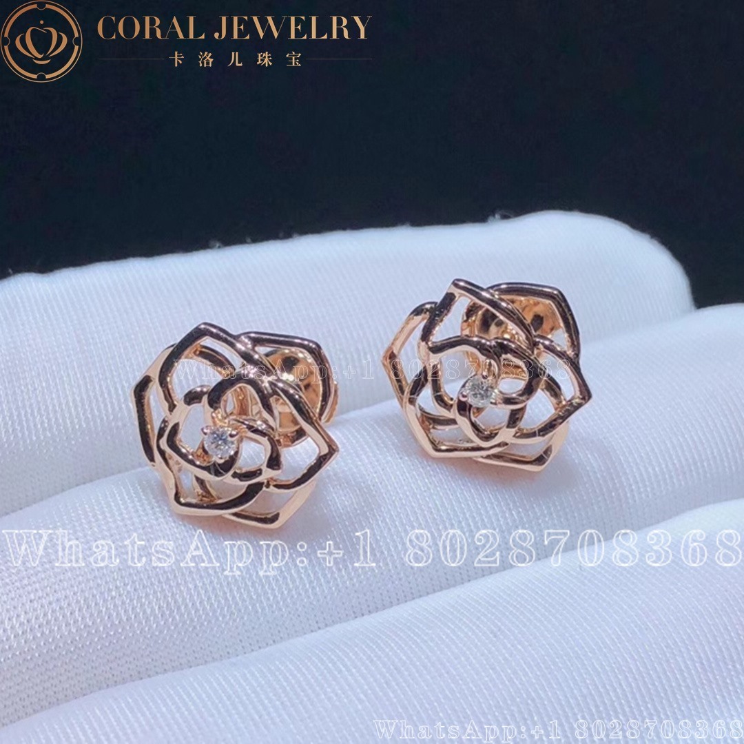 Piaget Rose Earrings Rose Gold Diamond Earrings G38u0069 Coral (7)