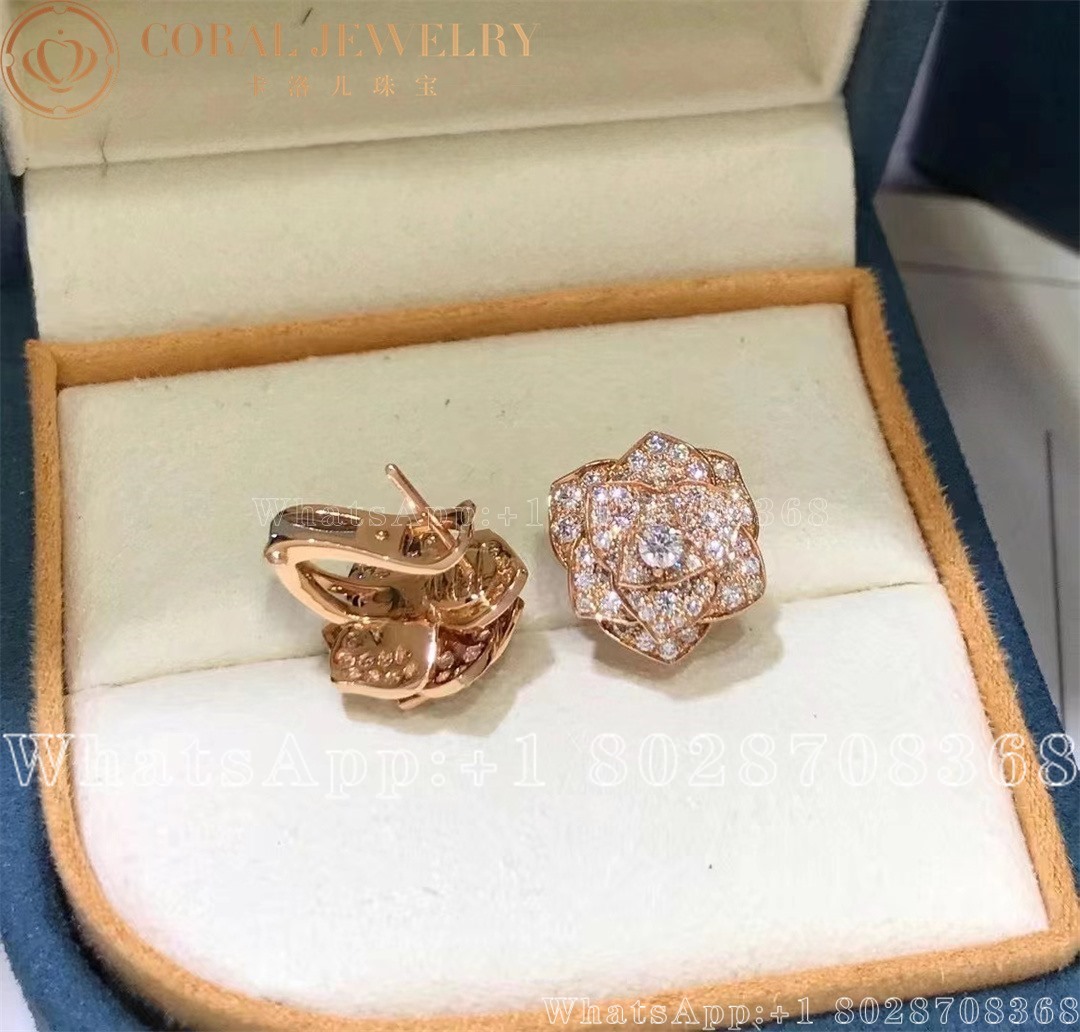 Piaget Rose Earrings Rose Gold Diamond Earrings G38u0070 Coral (1)