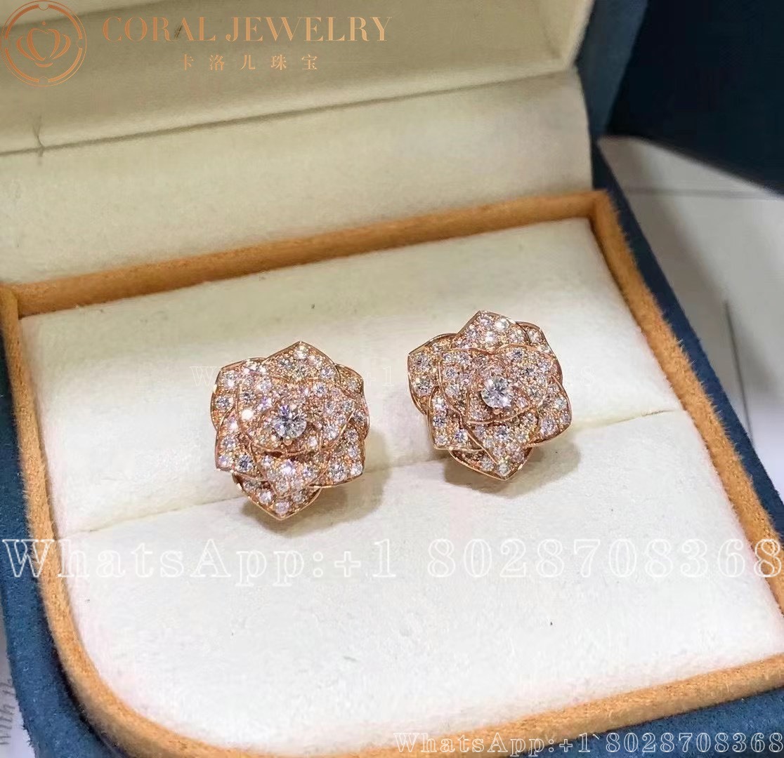 Piaget Rose Earrings Rose Gold Diamond Earrings G38u0070 Coral (2)