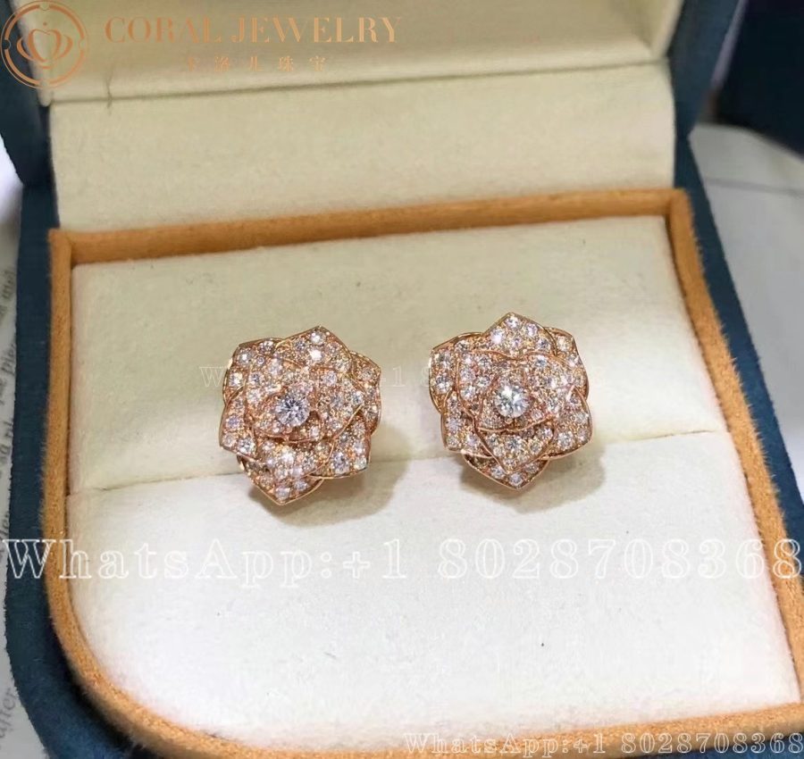 Piaget Rose Earrings Rose Gold Diamond Earrings G38u0070 Coral (3)