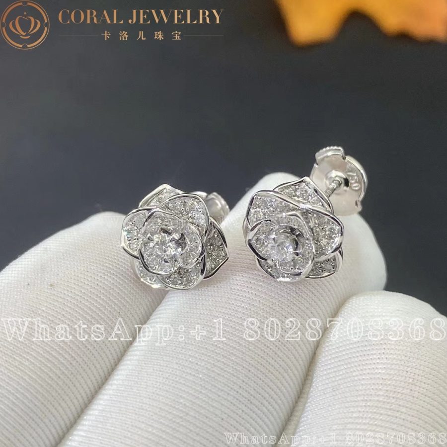 Piaget Rose Earrings White Gold Diamond Earrings G38u0048 Coral (8)