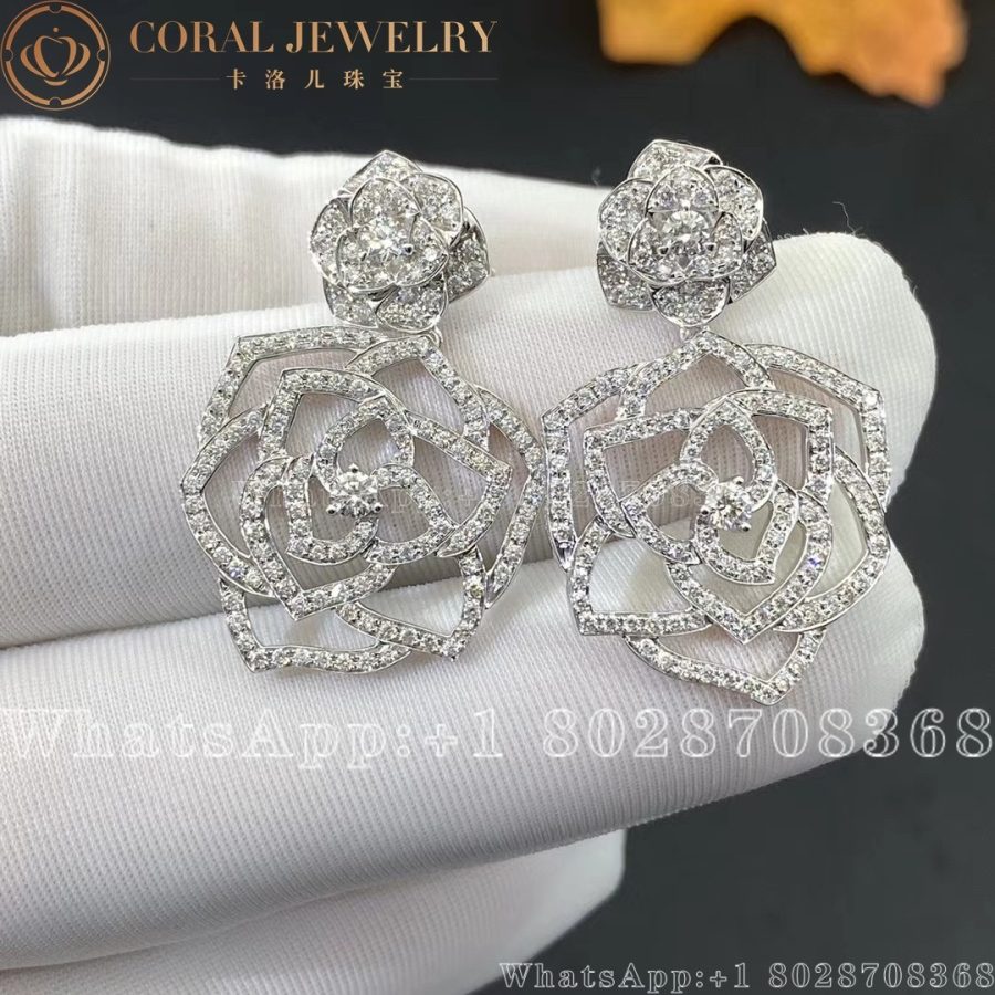 Piaget Rose Earrings White Gold Diamond Earrings G38u0066 Coral (4)