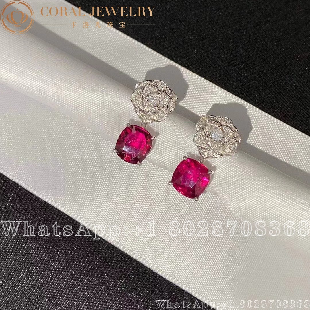 Piaget Rose Earrings White Gold Diamond Pink Tourmaline Earrings G38u0052 Coral (1)