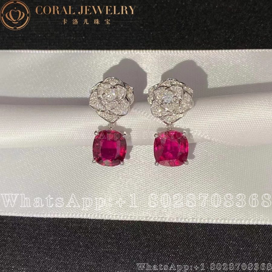 Piaget Rose Earrings White Gold Diamond Pink Tourmaline Earrings G38u0052 Coral (2)