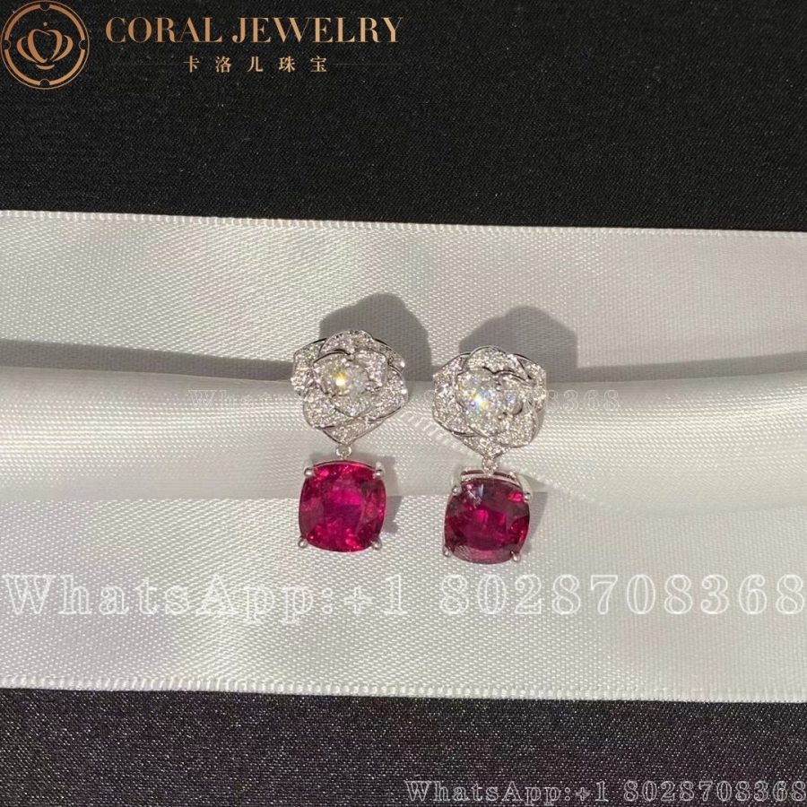 Piaget Rose Earrings White Gold Diamond Pink Tourmaline Earrings G38u0052 Coral (4)