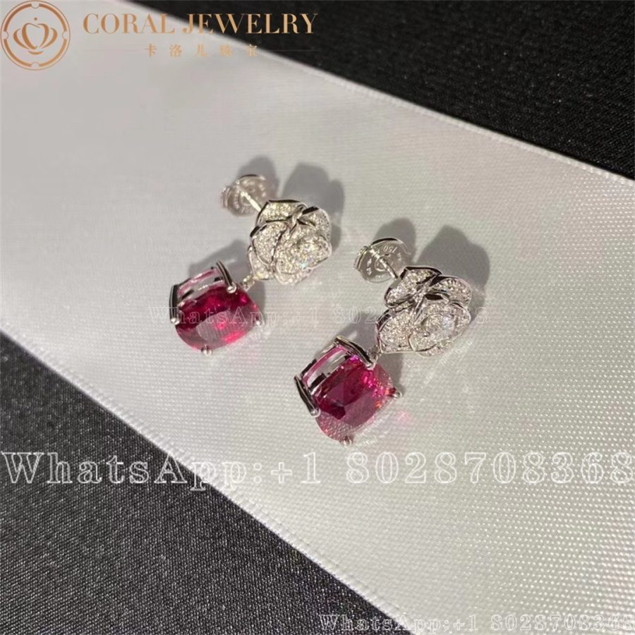 Piaget Rose Earrings White Gold Diamond Pink Tourmaline Earrings G38u0052 Coral (5)