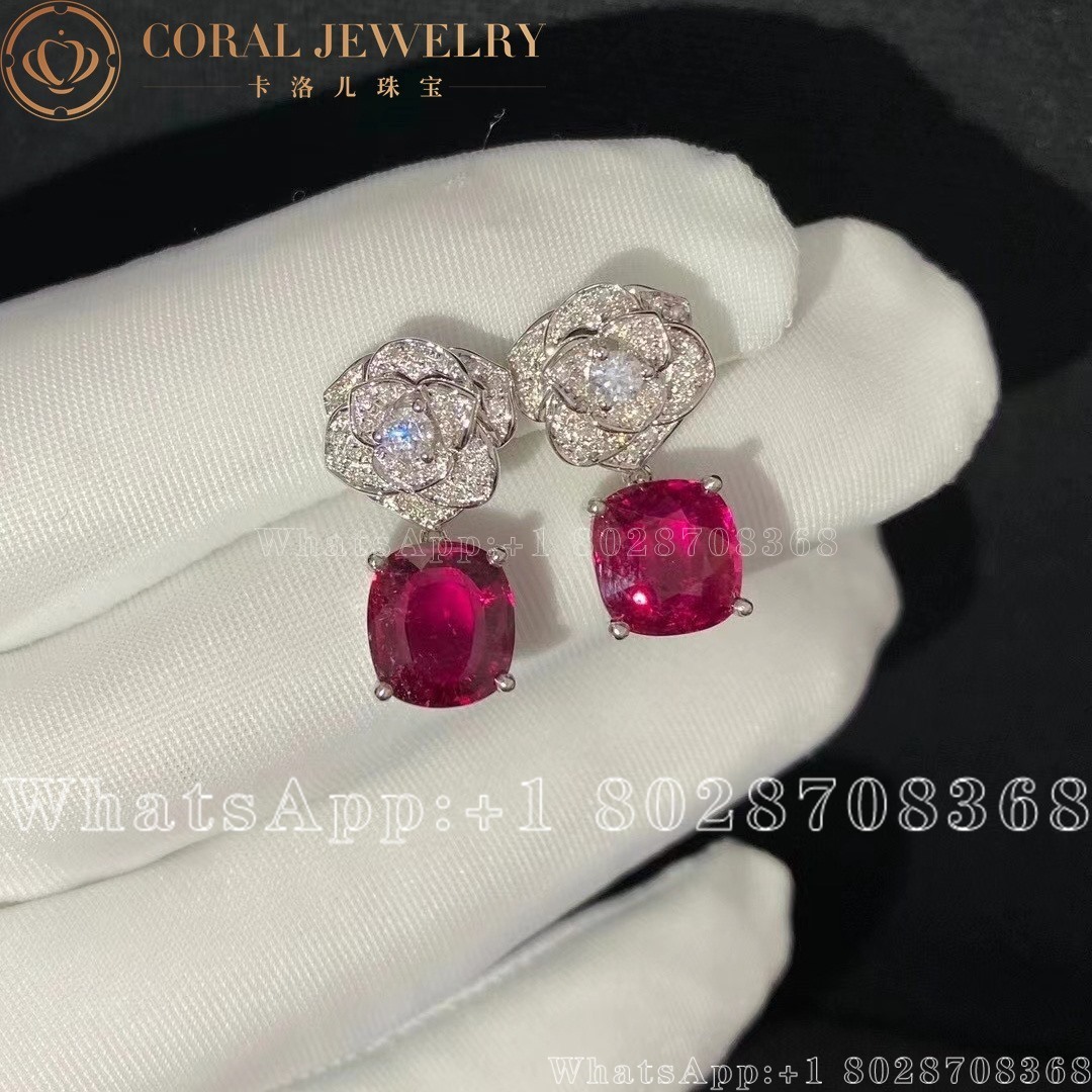 Piaget Rose Earrings White Gold Diamond Pink Tourmaline Earrings G38u0052 Coral (6)