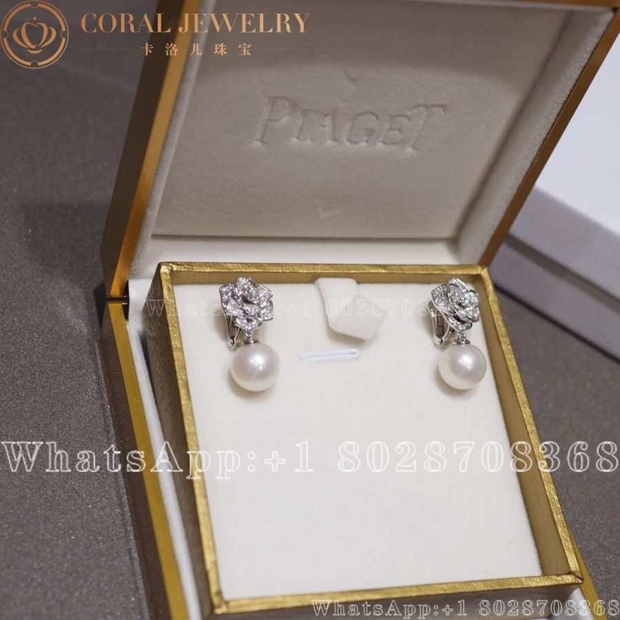 Piaget Rose Earrings White Gold Pearl Diamond Earrings G38u0067 Coral (7)