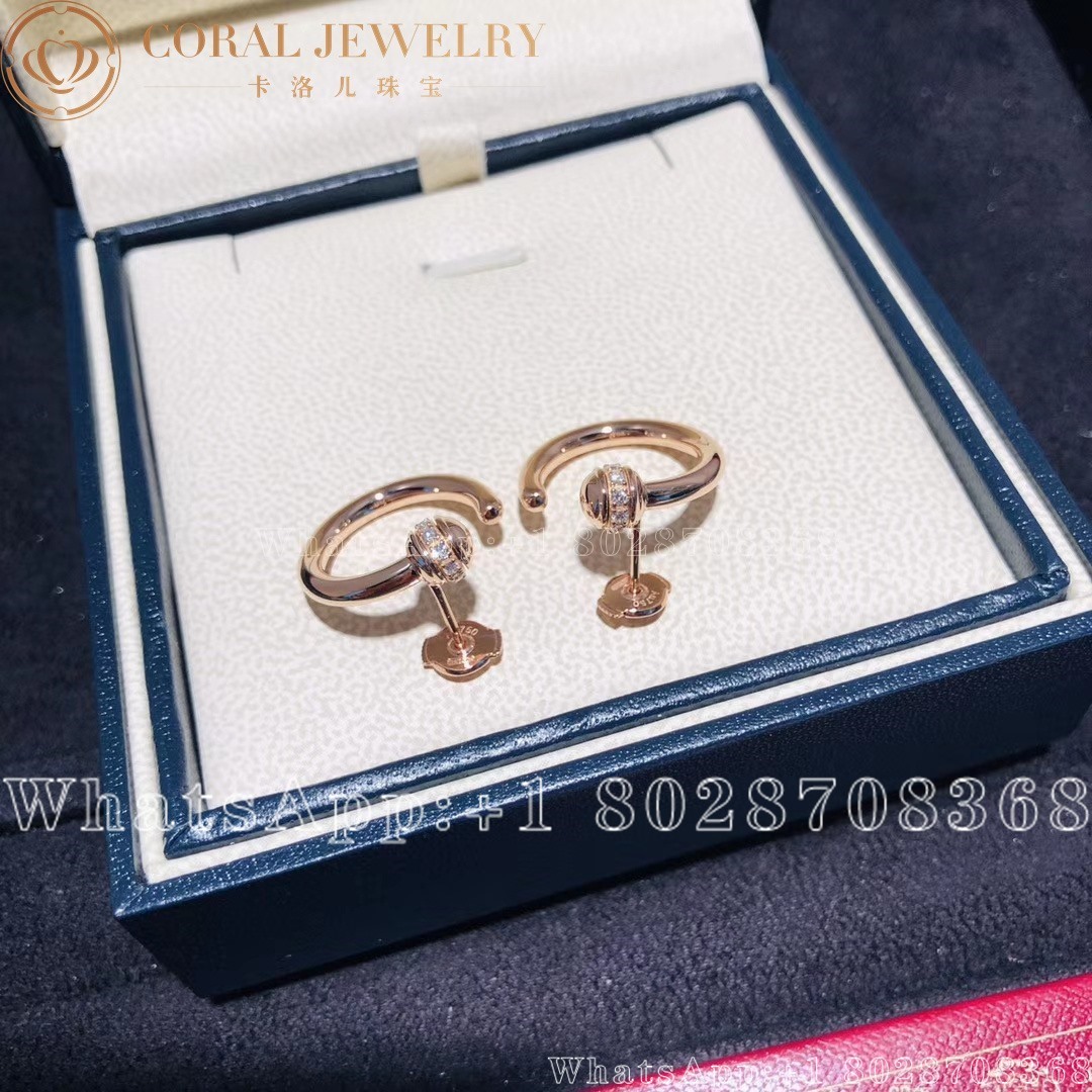 Piaget Rose Gold Diamond Open Hoop Earrings G38pv700 Coral (4)