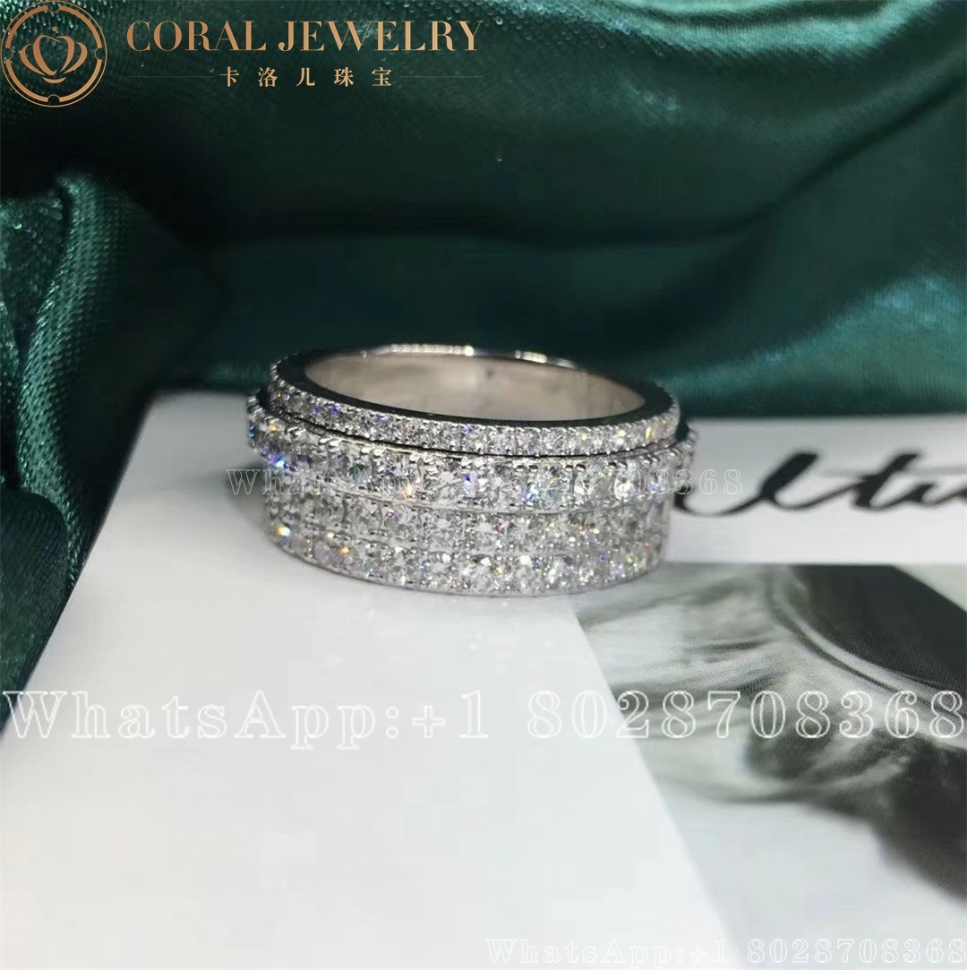 Piaget Possession Eccentric 3 90 Ctw Diamond 18k White Gold Ring Coral (1)