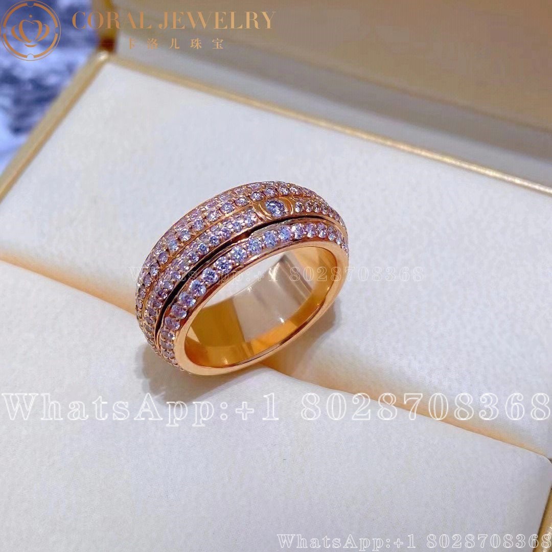 Piaget Possession Medium Model Rose Gold Diamond Ring G34p1b00 Coral (15)