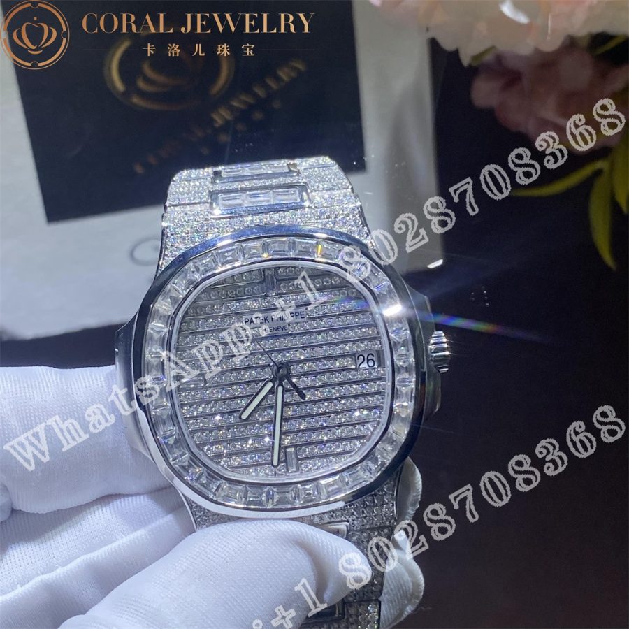 Patek Philippe Nautilus Diamond Watch 5719 10g Coral (3)