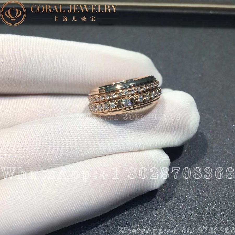 Piaget Possession Medium Model Rose Gold Diamond Ring G34p1d00 Coral (1)