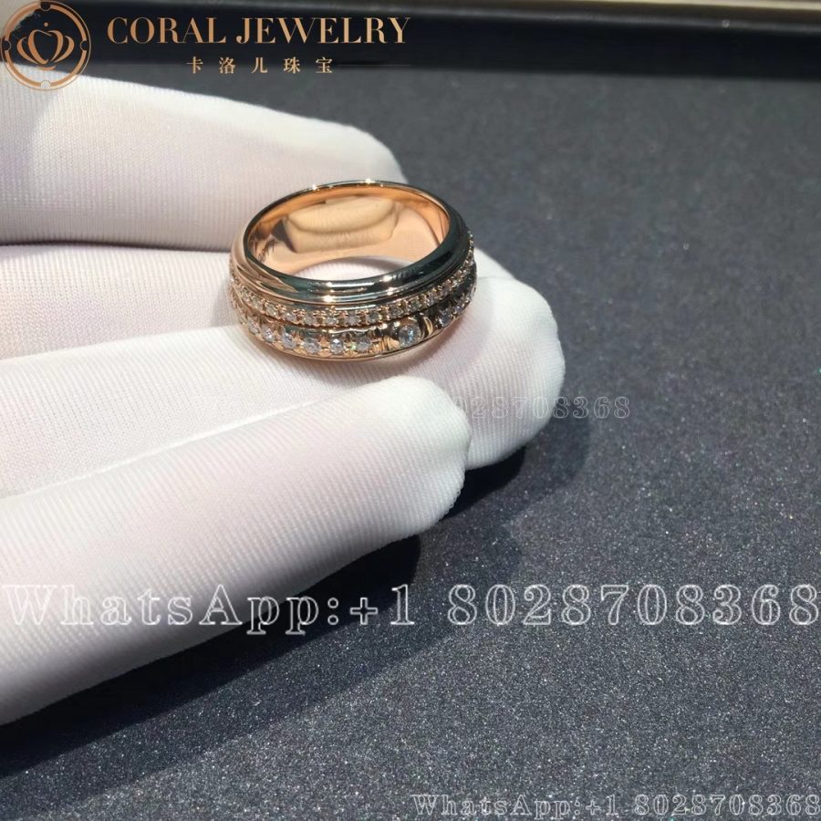 Piaget Possession Medium Model Rose Gold Diamond Ring G34p1d00 Coral (2)