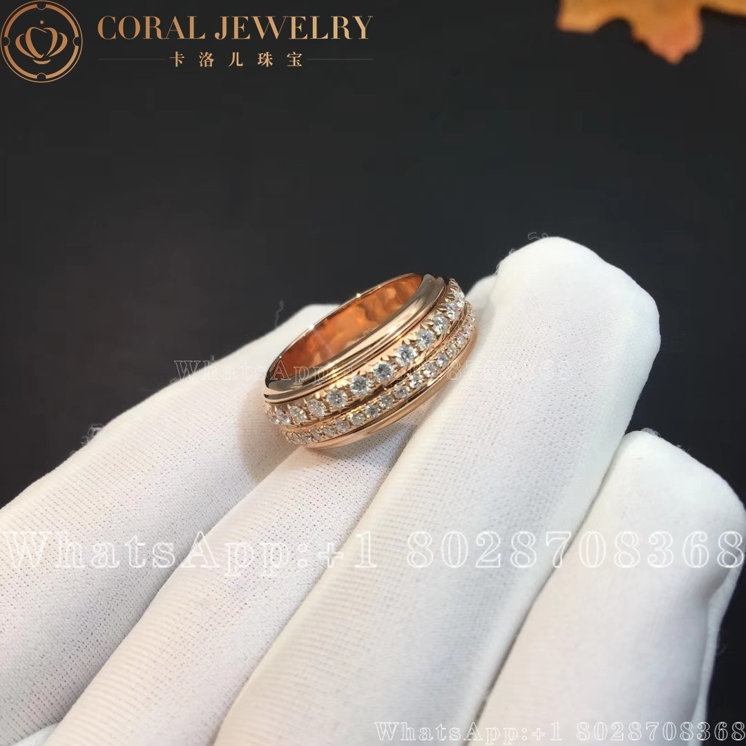 Piaget Possession Medium Model Rose Gold Diamond Ring G34p1d00 Coral (7)