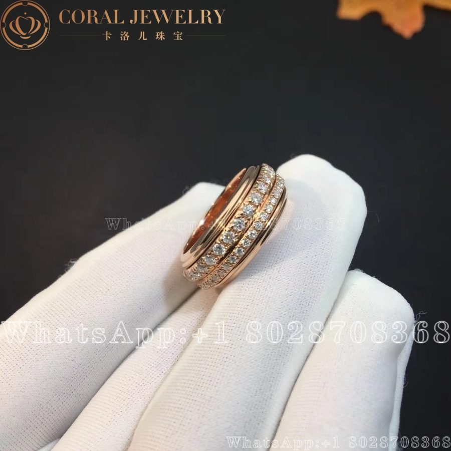 Piaget Possession Medium Model Rose Gold Diamond Ring G34p1d00 Coral (8)