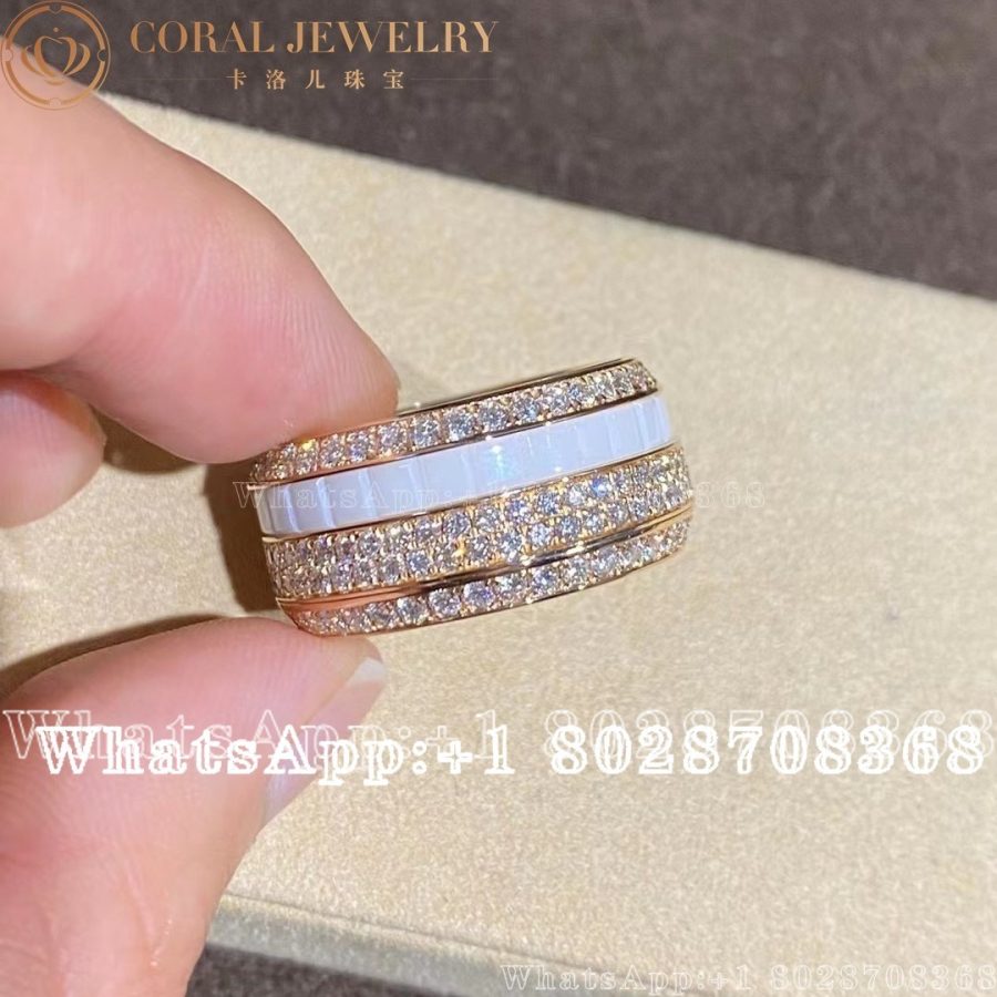 Piaget Possession Rose Gold Ceramic Diamond Ring G34p2h00 Coral (5)