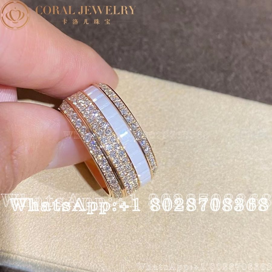 Piaget Possession Rose Gold Ceramic Diamond Ring G34p2h00 Coral (6)