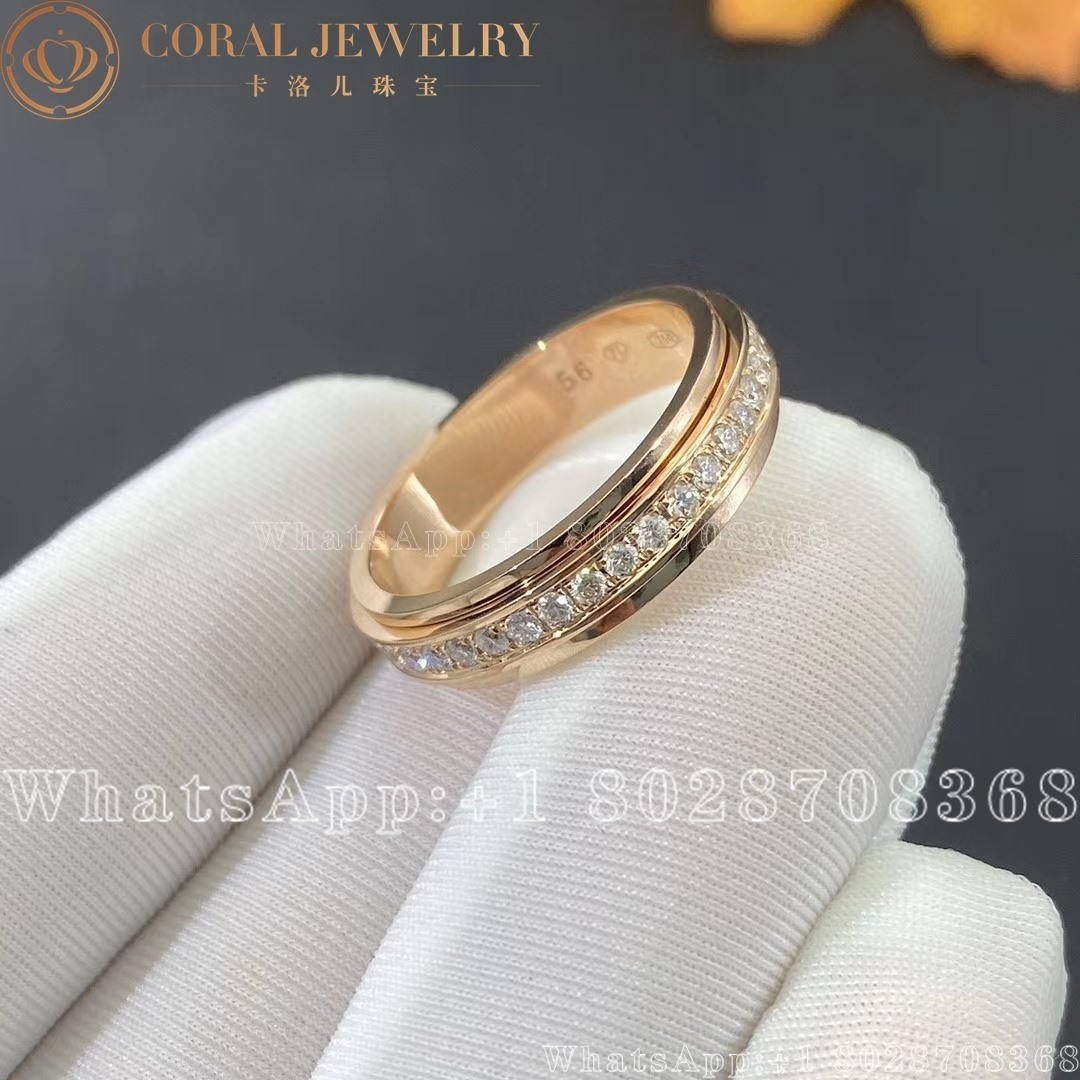 Piaget Possession Rose Gold Diamond Ring G34pc300 Coral (5)