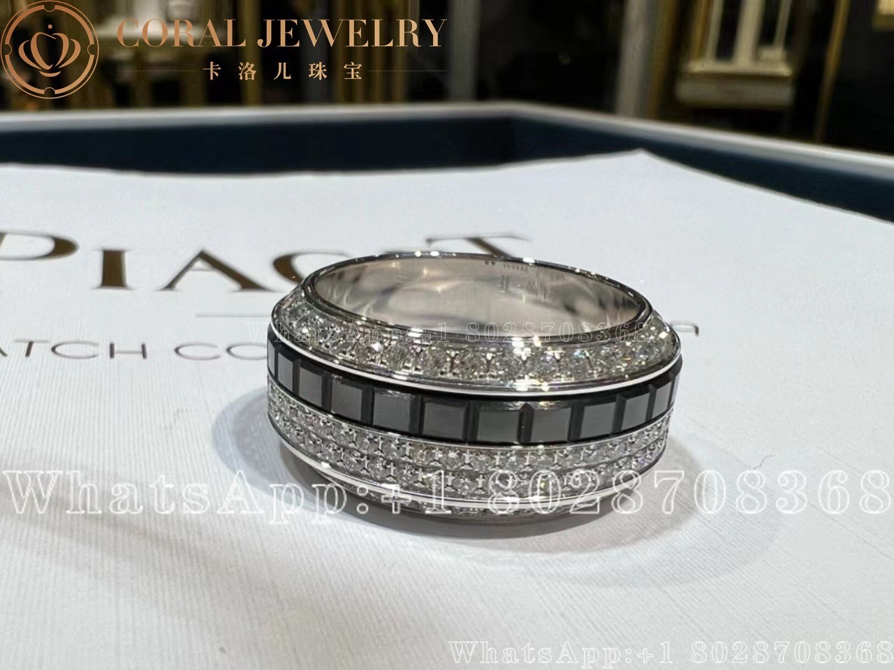 Piaget Possession White Gold Ceramic Diamond Ring G34p2g00 Coral (3)