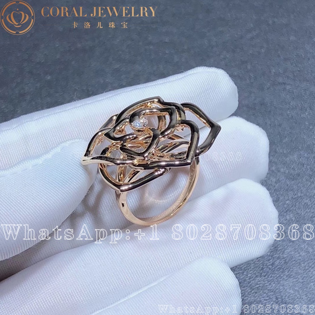 Piaget Rose Ring Rose Gold Diamond Ring G34uv600 Coral (5)