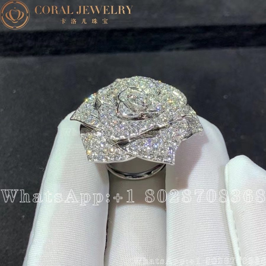 Piaget Rose Ring White Gold Diamond Ring G34u5600 Coral (3)