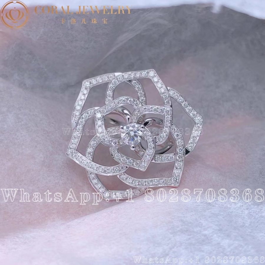 Piaget Rose Ring White Gold Diamond Ring G34u8800 Coral (7)