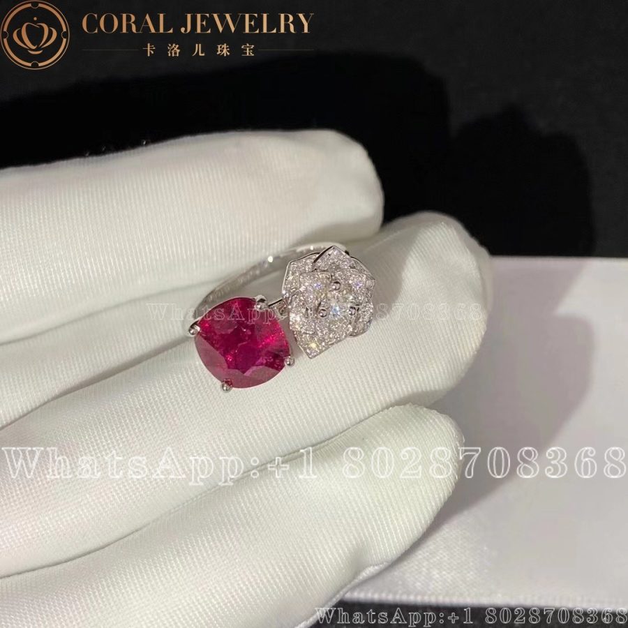 Piaget Rose Ring White Gold Pink Tourmaline Diamond Ring G34ur900 Coral (4)