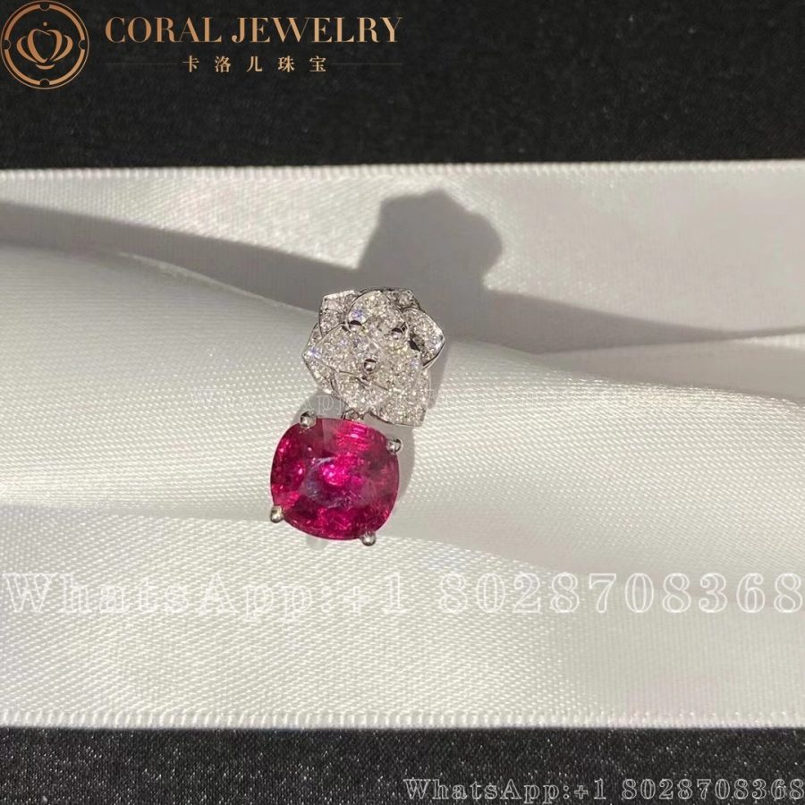 Piaget Rose Ring White Gold Pink Tourmaline Diamond Ring G34ur900 Coral (5)