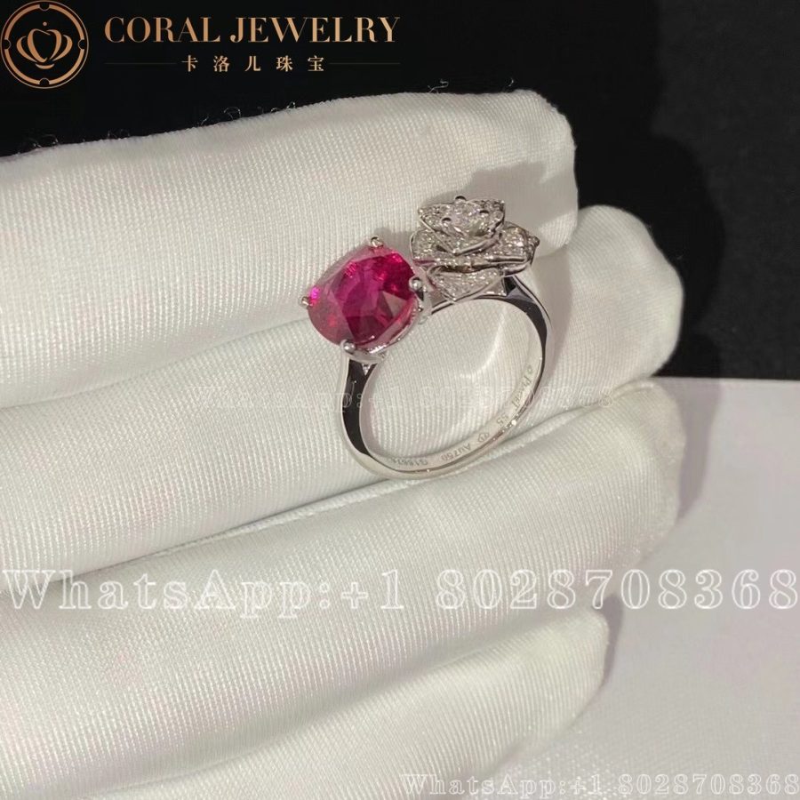 Piaget Rose Ring White Gold Pink Tourmaline Diamond Ring G34ur900 Coral (6)