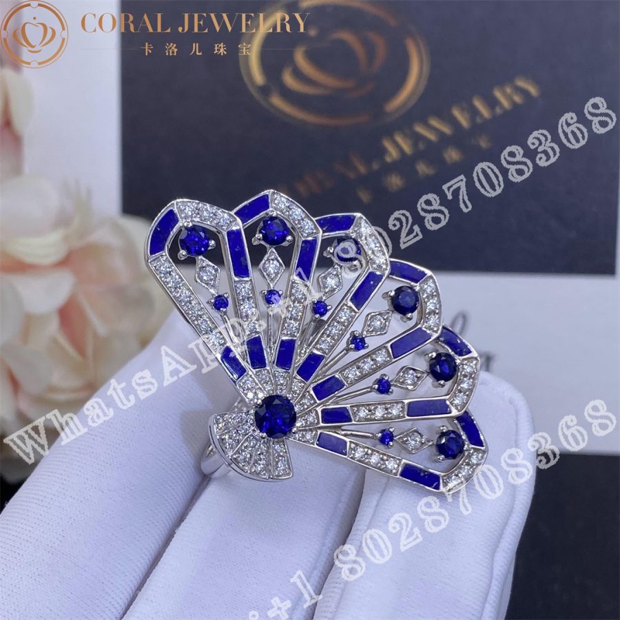 Garrard Fanfare Symphony Diamond And Sapphire Ring In 18ct White Gold With Lapis Lazuli Coral (3)